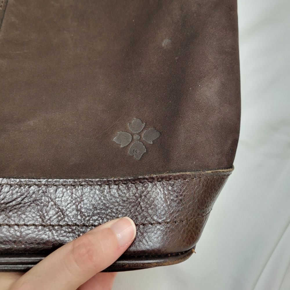 Patricia Nash Chocolate Brown Melrose Drawstring Floret Key Fob Large Bag - Picture 7 of 12